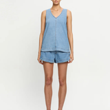Emilie Denim Top (Coast Blue)