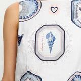 Alessia Mini Dress (Cream/Navy)