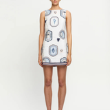 Alessia Mini Dress (Cream/Navy)
