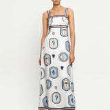 Alessia Maxi Dress (Cream/Navy)