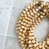 Yellow & Burgundy Beaded Necklace