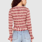 Anouk Shirred Top (Wine Check)