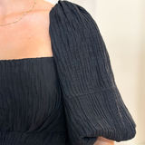 Cecilla Puff Sleeve Top (Black)