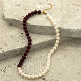 Garnet & Pearl Necklace