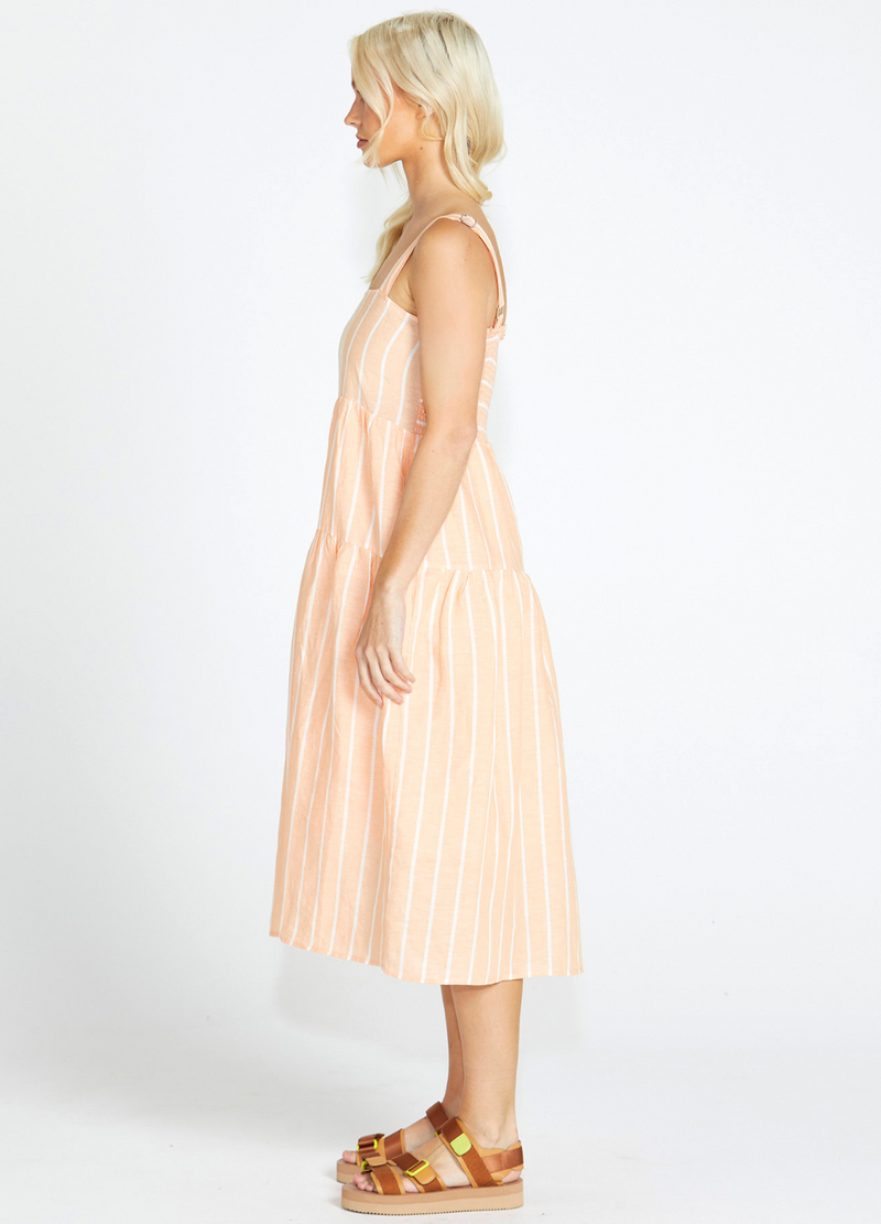 Peach sales striped dress