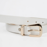 Valence - Classic Square Buckle - Gold / White -