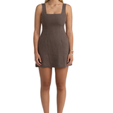 Zoey Linen Mini Dress (Bark)