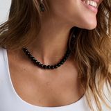 Taila Beaded Necklace (black)
