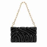Moonlight Acrylic Clutch (Black Swirl)