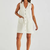Sabine Denim Vest Dress (Parchment Wash)