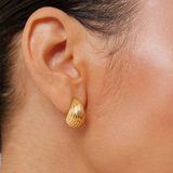 Ridged Earrings (Gold)
