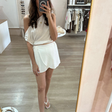 Eve Off Shoulder Skort Set (White)