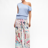 Boat Neck Knit Top (Powder Blue)