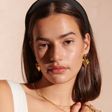 Satin Plain Padded Headband - Black