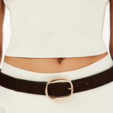 Georgina Belt (Chocolate Suede-Gold)