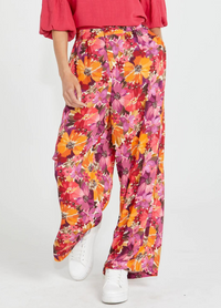 Yasmin Wide Leg Pant (Berry Floral)