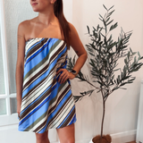 Gia Strapless Dress (Stripe)