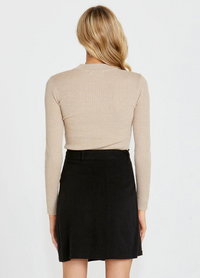 Madeline Lurex Knit Top (Cream Gold)