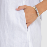 Luna Linen Mini Dress (White)