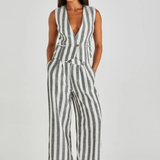Nevada Vest (Cream Black Stripe)