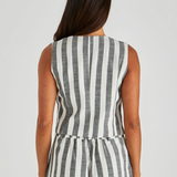 Nevada Vest (Cream Black Stripe)