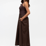 Jesse One Shoulder Maxi Dress (Chocolate)