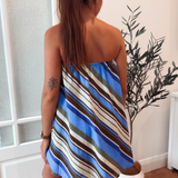 Gia Strapless Dress (Stripe)