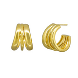 Ashy Hoop Earrings - (Gold)