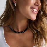 Taila Beaded Necklace (black)