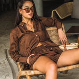 AJJA Stripe Short (Mocha)