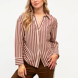 Aida Striped Ruched Shirt