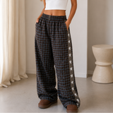 Nova By Frankie Star Check Pant - Choc Blue