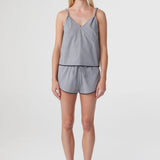 Allie Top (Muted Blue Check)