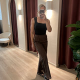 Luna Racer Pant (Chocolate/Stripes)