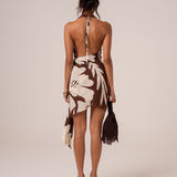 Isola Wrap Mini Dress | Botanica - Chocolate Cream