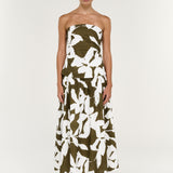 Liora Strapless  Top - Olive
