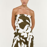 Liora Strapless  Top - Olive