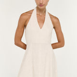 Neve Linen Halter Midi Dress Oat