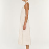 Neve Linen Halter Midi Dress Oat