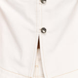 Nyra Denim Halter Top -Cotton Denim Halter Top in White