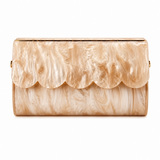 Paloma Acrylic Clutch (Beige Top Scalloped Flap)