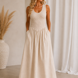 Mika Maxi Dress (Beige)