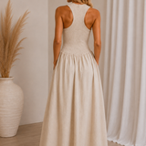 Mika Maxi Dress (Beige)