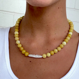 Golden Stone & Freshwater Pearl Necklace
