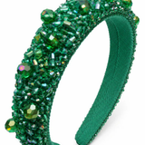 Julia Beaded Headband (Green)