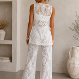 Lace By Frankie Pant Set (White)