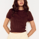 Calla Knit Tee (Chocolate)