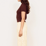 Calla Knit Tee (Chocolate)