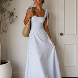 Dolly Polka Dot Maxi Dress (Pale Blue)