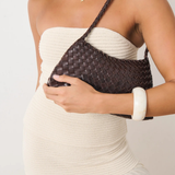 Roselle Woven Shoulder Bag (Chocolate)